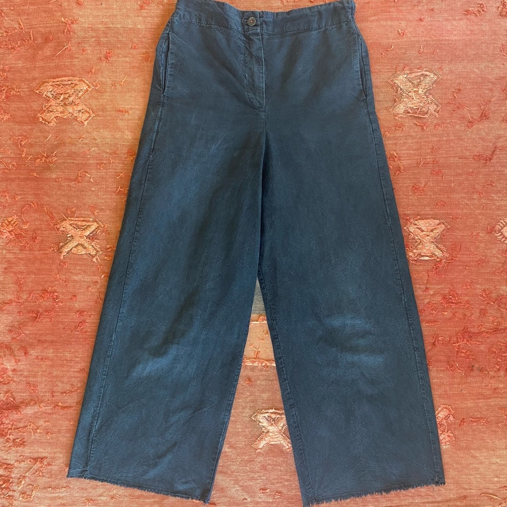 Hannoh Wessel distressed black wide leg pant size 38